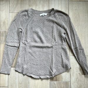 Textured Taupe Knit Pullover